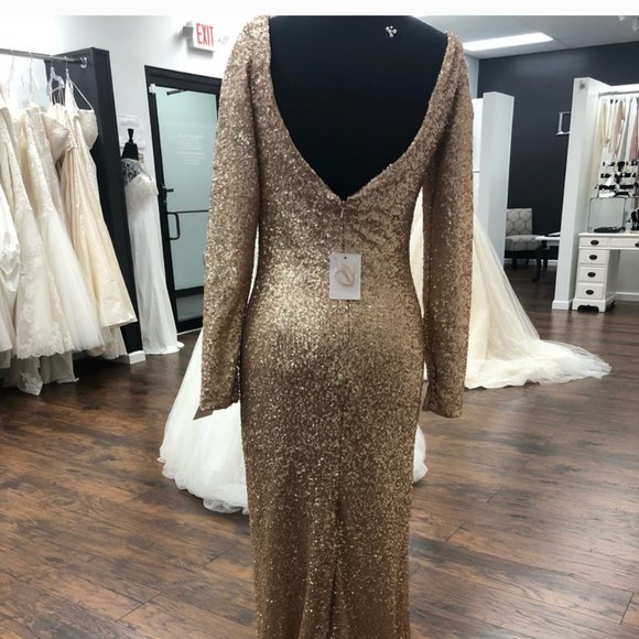 Sorella Vita Gold Sequin Elegant dress Style 8848 - Picture 3 of 3